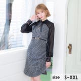 シースルースリーブ×ツイードクラシカルミニドレス ガーリードレス クラシカルドレス | Tika | 詳細画像1