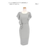 ビジューウエストマークフリルスリーブミディアムドレス エレガントドレス 袖なし | Tika | 詳細画像7 