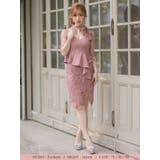 ネックリボンペプラム刺繍レースミディアムドレス セクシードレス キャバドレス | Tika | 詳細画像4 