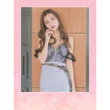 ブラックレースウエストカット×ハーフジップキャミミニドレス セクシードレス 袖な… | Tika | 詳細画像1 