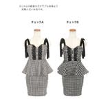 リボンショルダーレースリボンチェック柄ペプラムミニドレス ガーリードレス 袖なし | Tika | 詳細画像12 