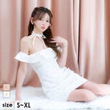 ホワイト | Tika ビジュー付きフリルオフショルダーAラインフレアミニドレス ガーリードレ… | Tika