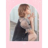 ドットシアースリーブブラックデニム風Aラインワンピースドレス ミニドレス | Tika | 詳細画像1