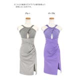 Tika ラメ生地クロスホルターネックタイトミディアムドレス キャバドレス | Tika | 詳細画像7 