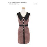 クラシカル映え◎レッドツイードタイトミニドレス ガーリードレス 袖なし | Tika | 詳細画像8