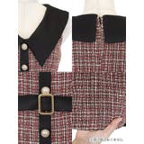 クラシカル映え◎レッドツイードタイトミニドレス ガーリードレス 袖なし | Tika | 詳細画像9