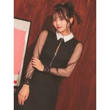 ツイード×配色襟＊フロントジップタイトミニドレス ガーリードレス 袖あり | Tika | 詳細画像2 