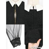 ツイード×配色襟＊フロントジップタイトミニドレス ガーリードレス 袖あり | Tika | 詳細画像9 