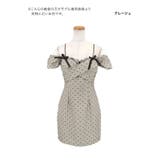 グレージュ | Tika ハートドットオフショルダータイトミニドレス ガーリードレス | Tika