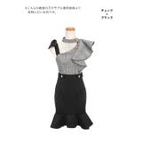 ワンショルダー風グレンチェックトップマーメイドミニドレス ガーリードレス 袖なし | Tika | 詳細画像7 