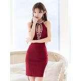 シースルーカット×ビジューワッフルタイトミニドレス セクシードレス 袖なし | Tika | 詳細画像15 