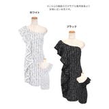 縦フリルワンショルダーモノトーンツイードタイトミニドレス セクシードレス タイト… | Tika | 詳細画像12 