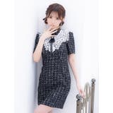 ツイードチェックケミカルレース×リボンブローチミニドレス ガーリードレス 袖あり | Tika | 詳細画像8 