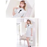ツイードチェックケミカルレース×リボンブローチミニドレス ガーリードレス 袖あり | Tika | 詳細画像2 