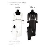 モノトーンシアーベルスリーブパイピングタイトミディアムドレス 韓国ドレス | Tika | 詳細画像12