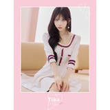 ラウンドフリルネックAラインミニドレス 韓国ドレス ガーリードレス | Tika | 詳細画像1 