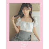 ウエストカット×パフスリーブマーメイドワンピース 韓国ワンピース 韓国ドレス | Tika | 詳細画像2 