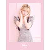 ギンガムチェックスクエアネック韓国ミニワンピースドレス ミニドレス タイトドレス | Tika | 詳細画像1