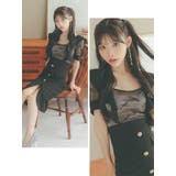 リボンデザイントップ×スリットサロペット風デザインミディアムドレスドレス | Tika | 詳細画像3