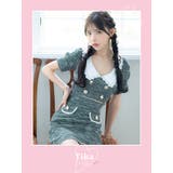 ツイードミックスウエストカット襟デザインタイトミニドレス 韓国ドレス | Tika | 詳細画像2 
