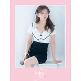 パイピングフリルハイウエスト切替タイトミニドレス 韓国ドレス ガーリードレス | Tika | 詳細画像1 