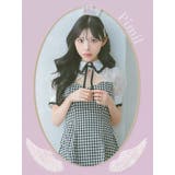 シースルー×チェックガーリーAラインフレアミニドレス 韓国ドレス ガーリードレス | Tika | 詳細画像2 