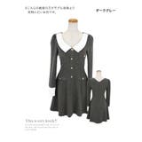 襟デザインモノトーンAラインフレアミニワンピース 韓国ドレス ガーリードレス | Tika | 詳細画像7 