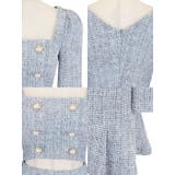 スクエアネック×ウエストカットツイードフレアミニドレス 韓国ドレス セクシー | Tika | 詳細画像13 