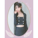 スクエアネック×ウエストカットツイードフレアミニドレス 韓国ドレス セクシー | Tika | 詳細画像6 