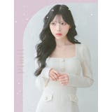 ワッフルニットニュアンスカラーボックスプリーツフレアミニドレス 韓国ドレス | Tika | 詳細画像2