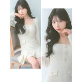 ワッフルニットニュアンスカラーボックスプリーツフレアミニドレス 韓国ドレス | Tika | 詳細画像3