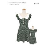 襟付き千鳥格子柄Aラインフレアミニドレス 韓国ドレス ガーリードレス | Tika | 詳細画像8