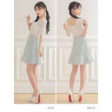 レース×ツイード裾フリルAラインフレアミニドレス 韓国ドレス ガーリードレス | Tika | 詳細画像7