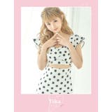 リボン風クロスウエストカットマーメイドラインミニドレス 韓国ドレス ガーリードレス | Tika | 詳細画像1 