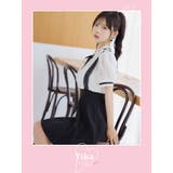 サロペット風レーストップAラインフレアミニドレス 韓国ドレス ガーリードレス | Tika | 詳細画像2 