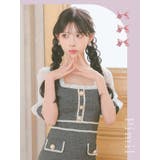 スクエアネック×シフォンスリーブタイトミニワンピース 韓国ドレス ガーリードレス | Tika | 詳細画像1