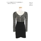 ブラック | Tika フロントパールボタン切り替えタイトミニドレス 韓国ドレス | Tika