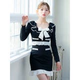 ネックリボンパイピングレースセーラー風ミニドレス 韓国ドレス ガーリードレス | Tika | 詳細画像3