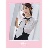 フリルレーストップハイウエスト切替Aラインミニドレス 韓国ドレス ガーリードレス | Tika | 詳細画像2