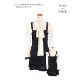 サロペット風ドッキング異素材MIXフレアミニドレス 韓国ドレス ガーリードレス | Tika | 詳細画像8 