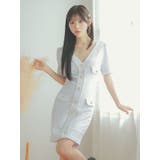 パールラインストレッチニットタイトミニドレス 韓国ドレス ガーリードレス | Tika | 詳細画像3