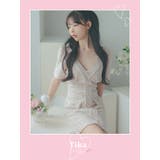 パールラインストレッチニットタイトミニドレス 韓国ドレス ガーリードレス | Tika | 詳細画像6