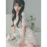 パールラインストレッチニットタイトミニドレス 韓国ドレス ガーリードレス | Tika | 詳細画像8