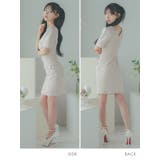 パールラインストレッチニットタイトミニドレス 韓国ドレス ガーリードレス | Tika | 詳細画像10
