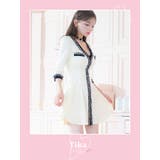ツイードパイピングAラインフレアミニドレス 韓国ドレス ガーリードレス | Tika | 詳細画像6