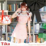 ギンガムチェック×ふわもこファーのチョーカー付きクリスマスコスプレセット | Tika | 詳細画像1