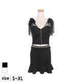 ブラック | Tika ビジューラインストーン×ハーフジップセットアップミニドレス セクシード… | Tika