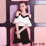 幅広フリルオープンショルダーセットアップキュロット セパレート 袖あり | Tika | 詳細画像1