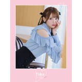 オープンショルダーフリルブラウス×プリーツスカートセットアップ 韓国ドレス | Tika | 詳細画像6