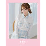 ツイードブロックチェックブラウス&スカートセットアップ 韓国ドレス ガーリードレス | Tika | 詳細画像1